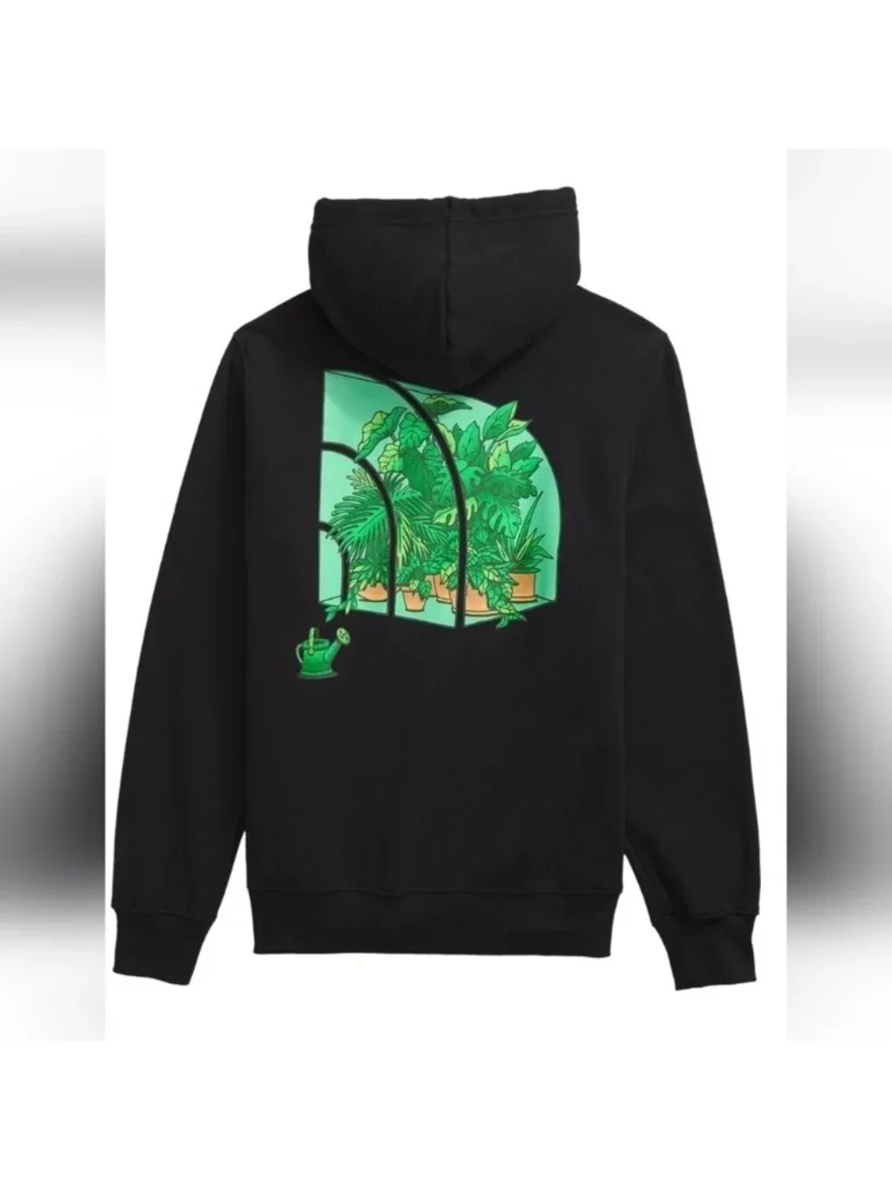 The North Face Crown Shyness Black Hoodie Plant Lover Unisex Mens XS Women S/M